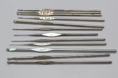 Vintage Crochet Hook Needle Susan Bates Boye Silver Metal - SIZE & BRAND CHOICE • $4.99