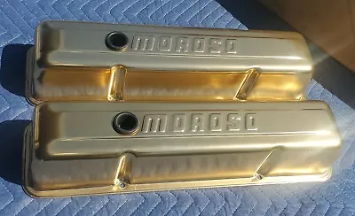 WOW NOS Moroso Gold Anodized Aluminum Valve Covers SBC 327 350 Chevrolet Chevy • $105.50