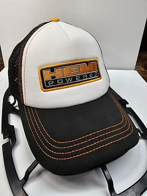 Hemi Powered Patch Orange Black Grey On Black Grey Trucker Hat Cap Snapback • $15.90