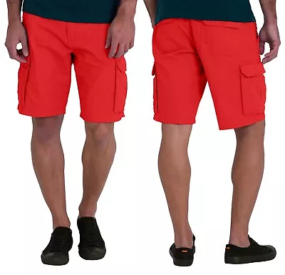 Mens Cargo Shorts Workwear Cotton Relaxed Fit Outdoor Shorts With Multi Pockets • $18.25