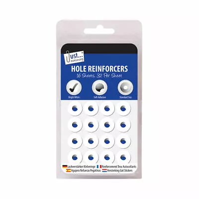 Hole Reinforcers - Self Adhesive White Standard Sticky Labels Rings Filing  • £2.89