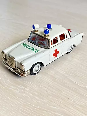 Vintage Japan Mercedes Ambulance Tin Litho Friction Toy ICHIKO Japan Made Lot5 • $190