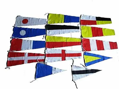 MARITIME Signal Code FLAG Set - 100% COTTON - Total 14 Flags • £12.43