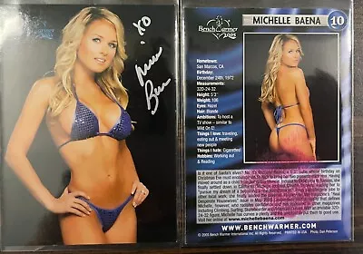 2013 Benchwarmer Card Michelle Baena Kiss Print And Signed Free Shipping • $15