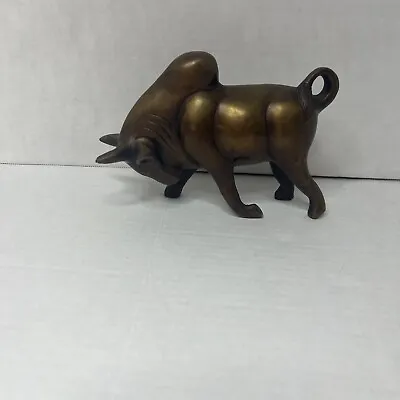 Vintage Bronze Bull Sculpture Wall Street Bull  • $100