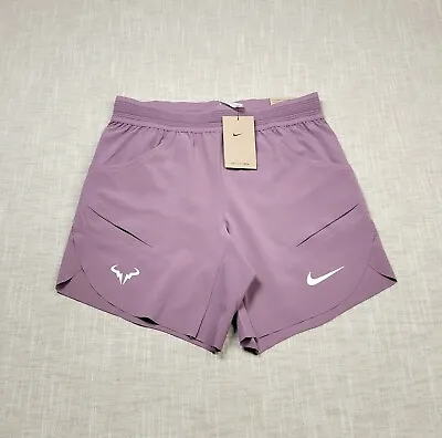 NIKE Rafa Nadal Tennis Shorts 7' XS XL Mens Violet Dust White Logo Nike Court • $79.95