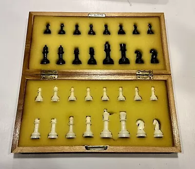 Vintage Magnetic Chess Set Wood Case Nice Condition • $23.99