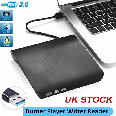 £10.59 • Buy USB 3.0 External Drive DVD±RW CD RW Drive Copier Writer Reader Rewriter