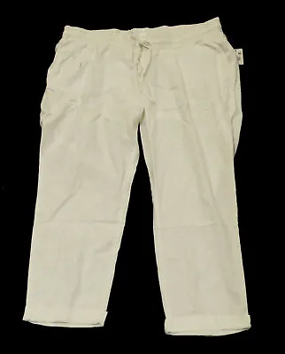 Motherhood Maternity Women's Under Belly Linen Blend Pants CM5 White Size XL NWT • $11.40