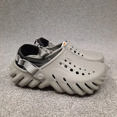 Crocs Echo Clog Elephant Grey Black Shoe Size Men's 8 Women's 10 Slide Slip On • $64.95