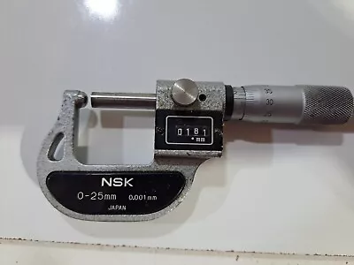 NSK Japan Rolling Micrometer OD Outside Diameter 0-25mm Metric • $30