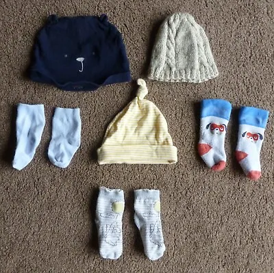 Various Branded Hat + Sock Bundle 0-18 Months • £0.50