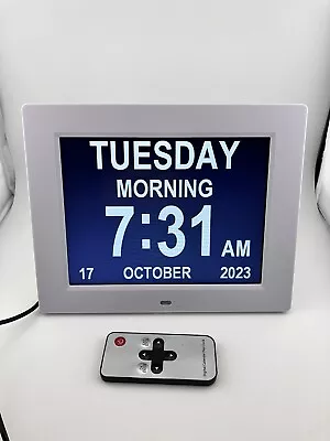 Memory Clock Dementia Helper 8” Display 5 Medication Reminder Alarms USB • $29.99