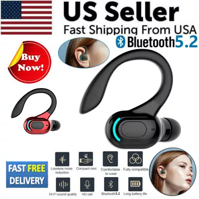 New Bluetooth 5.2 Headset Wireless Earbuds Earphones Stereo Headphones Ear Hook • $7.69