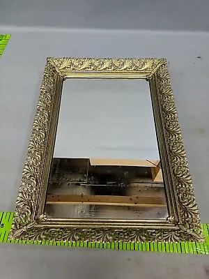 Vintage Footed Mirror Vanity Dresser Tray Brass Metal 16.5  X 11.5  • $19.99