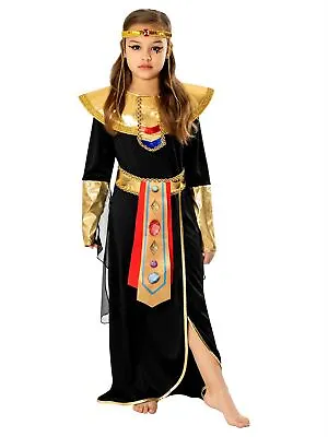 'Black Pharaoh Girls Costume - Royal Egyptian Queen Dress Outfit' • £16.05