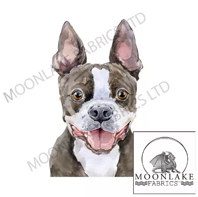 Boston Terrier Wc Fabric Craft Panels 100% Light Cotton Or Thick Soft Polyester • £2.45