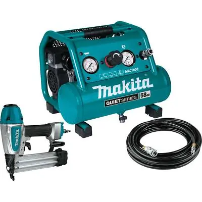 Makita MAC100QK1 1/2 HP 1 Gallon Compact Electric Compressor Nailer Combo Kit • $307.80