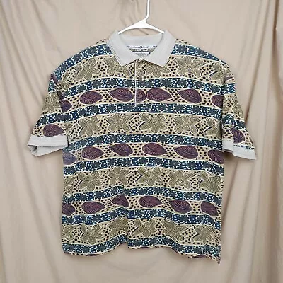 Vintage OP Men's XXL Ocean Pacific Polo Shirt Made In USA Hawaiian Multi Color • $7.60