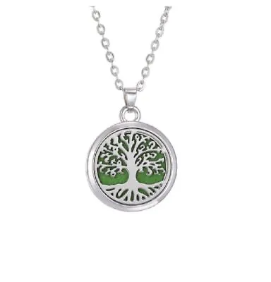 $13.45 • Buy Aromatherapy Oil Diffuser Locket Pendant Necklace Perfume Essential Tree Of Life