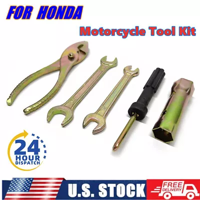 For Honda Kawasaki Universal Motorcycle Tool Kit Pliers Wrench Spark Plug Socket • $13.69