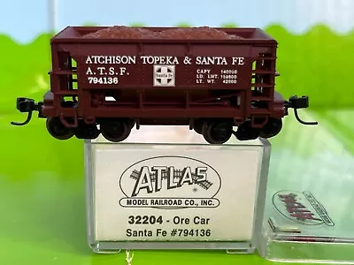 N Scale Atlas ATSF Ore Car 794136 Santa Fe 32204 Accumate Couplers • $21.99