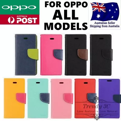 For OPPO R15 A57 A73 R11s R9 Plus Wallet Flip Open Stand Card Slots Case Cover  • $10.95