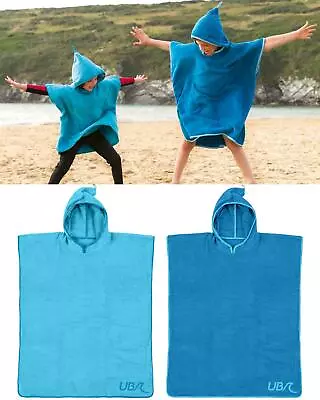 Urban Beach Towelling Poncho Kids Childrens Pool Towel Hooded Kaftan Coverup • £13.99