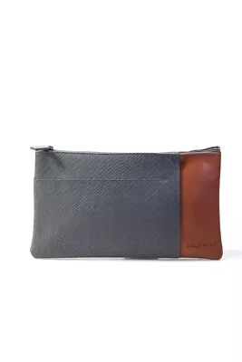 Cole Haan Womens Color Block Logo Passport Holder Clutch Handbag Gray Leather • $2.99