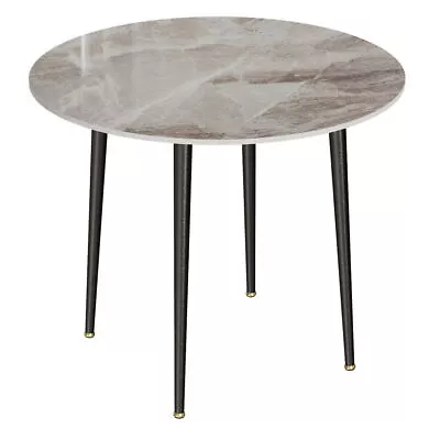 32  Luxury White Grey Marble Dining Table Round Kitchen Counter Lounge Bar Table • $149.95