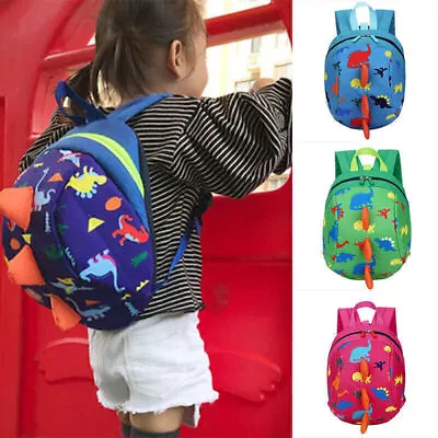 Cartoon Baby Toddler Kids Dinosaur Safety Harness Strap Bag Backpack With Reins • £7.69