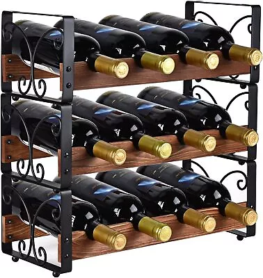 3 Tier Stackable Wine Rack Freestanding 12 Bottles Organizer Holder Stand • $78.99