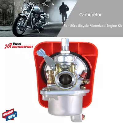 Fit For 80cc Bicycle Motorized Engine Kit 2 Stroke Red Bike Engine Carburetor • $16.48