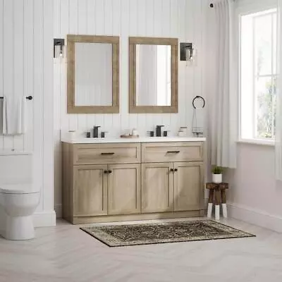 Home Decorators Collection Bath Vanity ( 60 X22 X34 ) Stone Top White/Brown Oak • $790.64