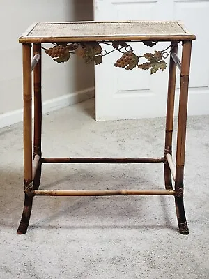 ANTIQUE VICTORIAN TIGER BAMBOO SIDE TABLE Coffee Tea Table • $35