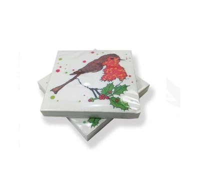 £5.99 • Buy Scottish Napkins- Xmas Robin