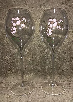 Perrier Jouet Belle Epoque Hand Painted Glass Champagne Flutes (Pair) 2012 • $85