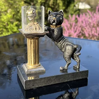 Whimsical Cat And Aquarium Mixed Metal Sculpture 104/1600 Frank Meisler Israel • $725.95