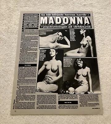 MADONNA 1987 Clipping Poster Swedish Music Magazine Okej 1980s • $6
