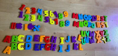 Vintage Magnetic Fridge Alphabet Letters Numbers 2 Complete Sets VTG Retro • $8.40