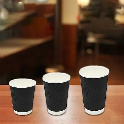 Coffee Cups Disposable Paper 4oz 8oz 12oz 16oz Triple Wall Drink Water Takeaway • $29.90