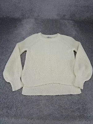 Madewell Sweater Womens Small White Cable Knit Cotton Pullover • $19.99
