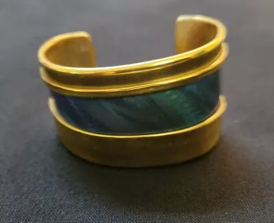 Vintage Mid-Century Modernist Brass Cuff Bracelet • $20