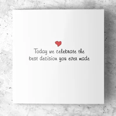 £3.50 • Buy Funny Romantic Anniversary Card - Love Best Decision - Wife Husband 1st 5th 10th