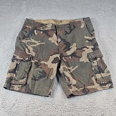 Old Navy Broken In Mens Camo Camouflage Cargo Shorts Size 40 Green Brown • $12.74