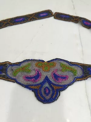 Antique Beaded Antique Belt   1920’s 1930’s Embellished Belt   Vintage Art Deco • $135