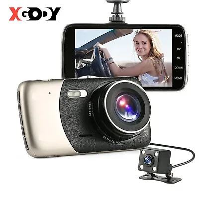 $36.99 • Buy XGODY 4 In 1080P Dual Lens Dash Cam Car DVR Front And Rear Camera Video Recorder