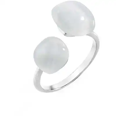 MORELLATO Womens Ring GEMMA SAKK35014 925% Sterling Cat Eye White Size 14 • $44.85