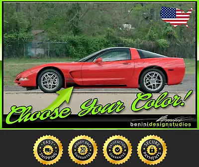 C5 Corvette Rocker Side Racing Stripes Fits Z06 2 1997-2004 • $54.99