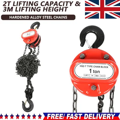 1/2T Ratchet Chain Lever Chain Hoist Block Heavy Load Lifting Chain Puller Uk • £32.19